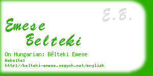 emese belteki business card